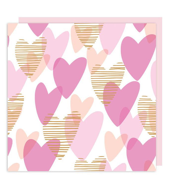 Thinking of You blank card hearts